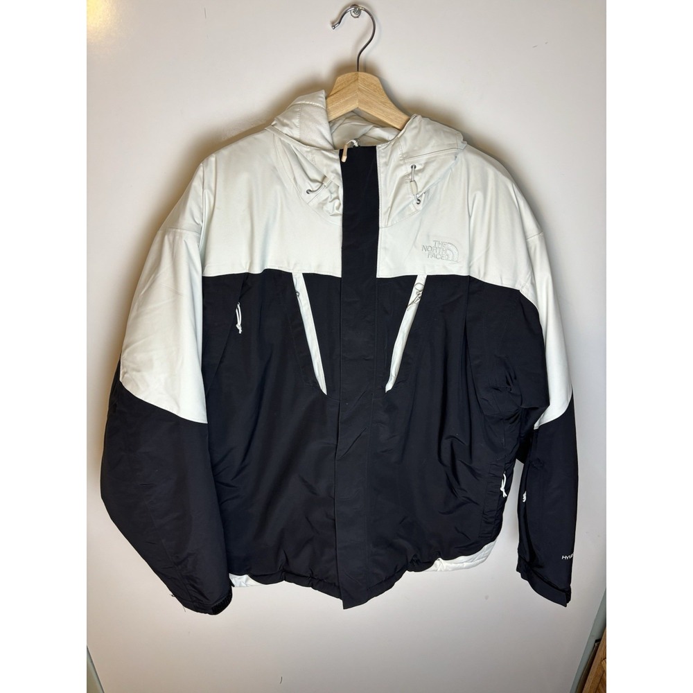 The North Face Black & White Hyvent Hooded Coat Men Size XL Full Zip